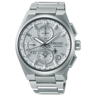 SEIKO Astron GPS Solar 5X Dual-Time Chronograph i Silvervitt SSH159J1 26 sep 24