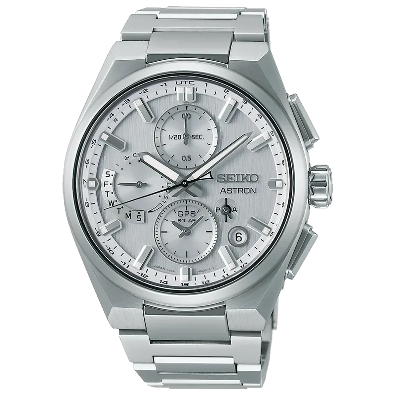 SEIKO Astron GPS Solar 5X Dual-Time Chronograph i Silvervitt SSH159J1 26 sep 24