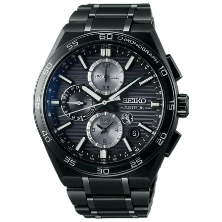 SEIKO Astron 'Night Sky Black' 5X GPS Solar Titan SSH179J1