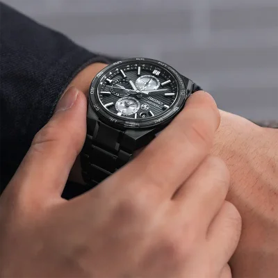SEIKO Astron 'Night Sky Black' 5X GPS Solar Titan SSH179J1
