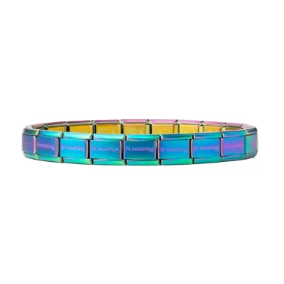 Nomination Composable Classic Lnk med 13 Lnkar, 2-Tone Stone, Bl-Grn